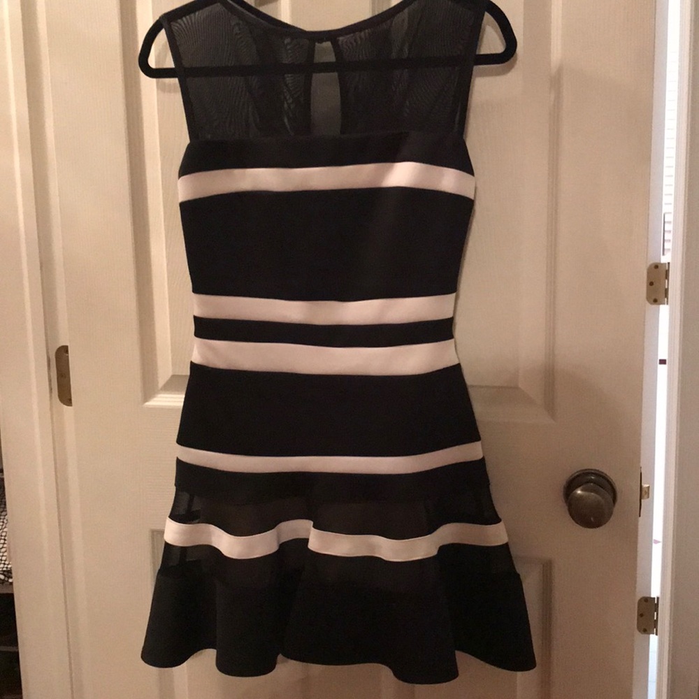Black and white stripe dress